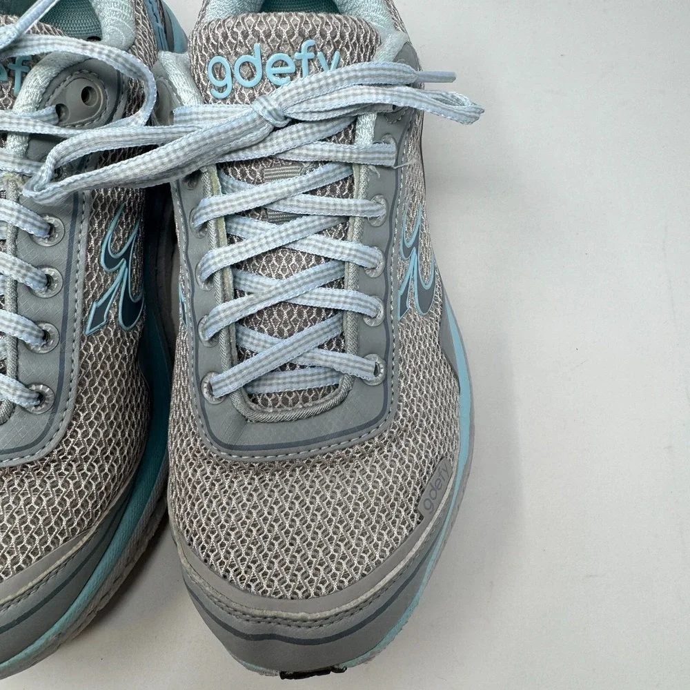 GDEFY‎ Gravity Defyer Corrective Fit Walk Gray Blue Gym Shoes Women's Size 7.5